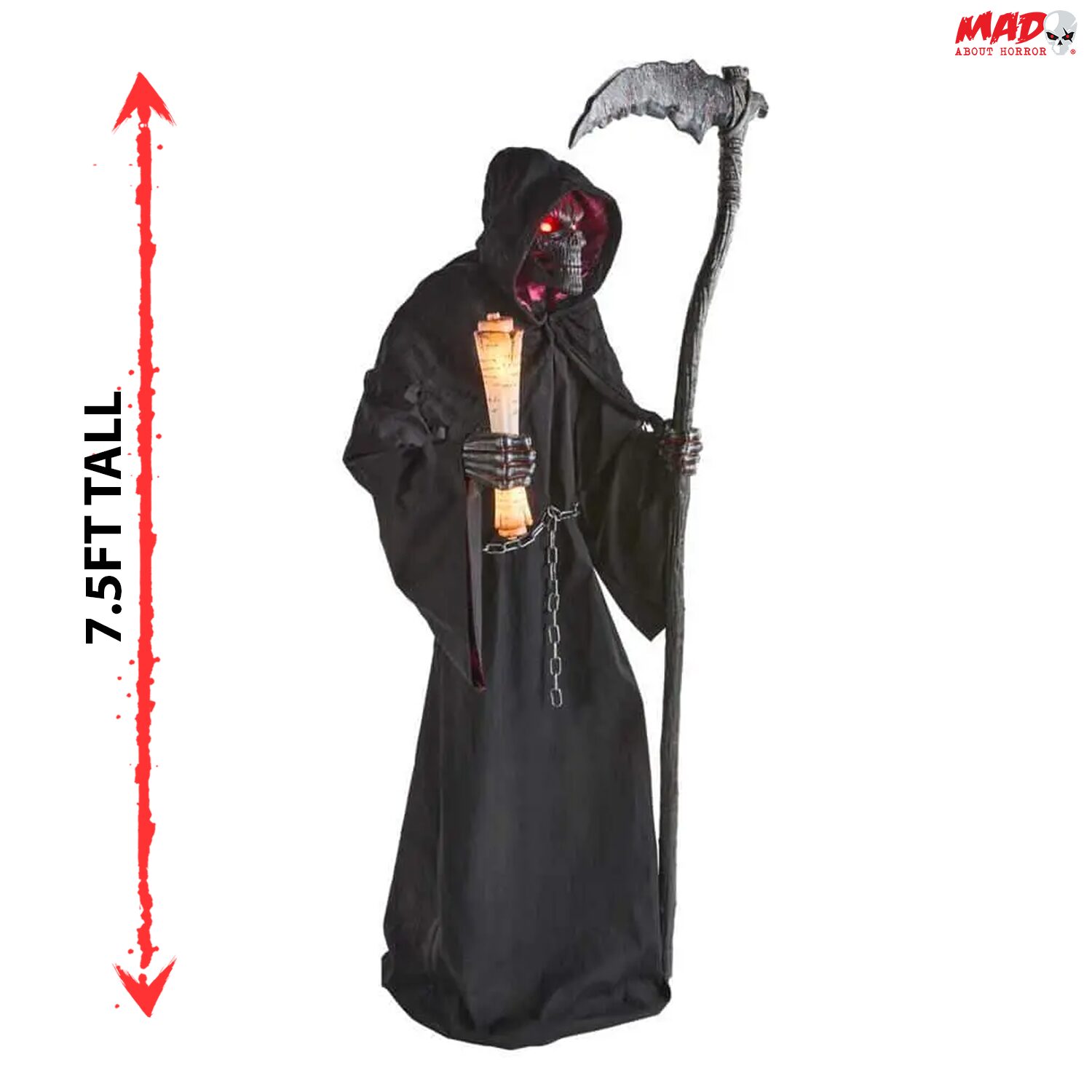 7.5ft Grave & Bones Fiery Reaper Animatronic