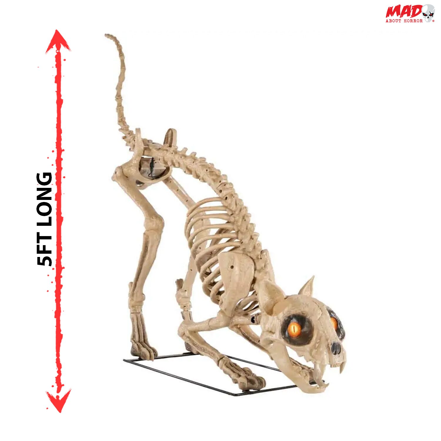 5ft Grabstein & Knochen LED Skelett Katze Halloween-Dekoration