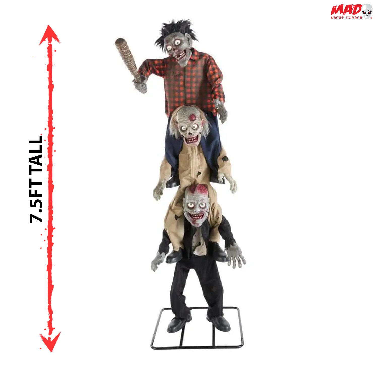 7.5ft Gruesome Grounds Zombie Trio Animatronic