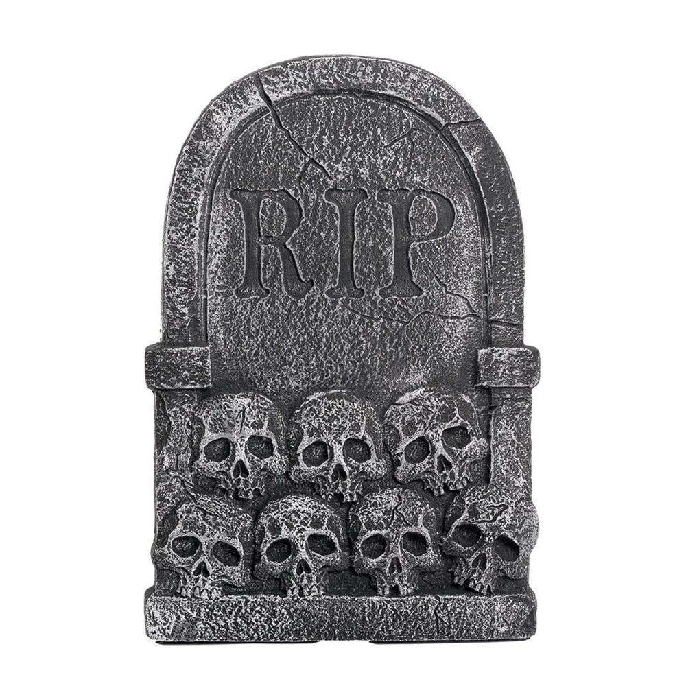 55cm Large RIP Skulls Tombstone