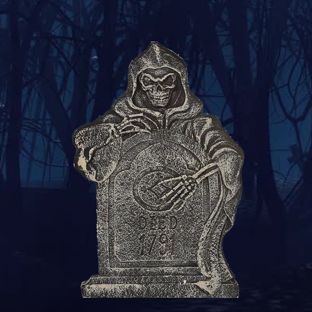 55cm Grim Reaper Large Tombstone Decoration