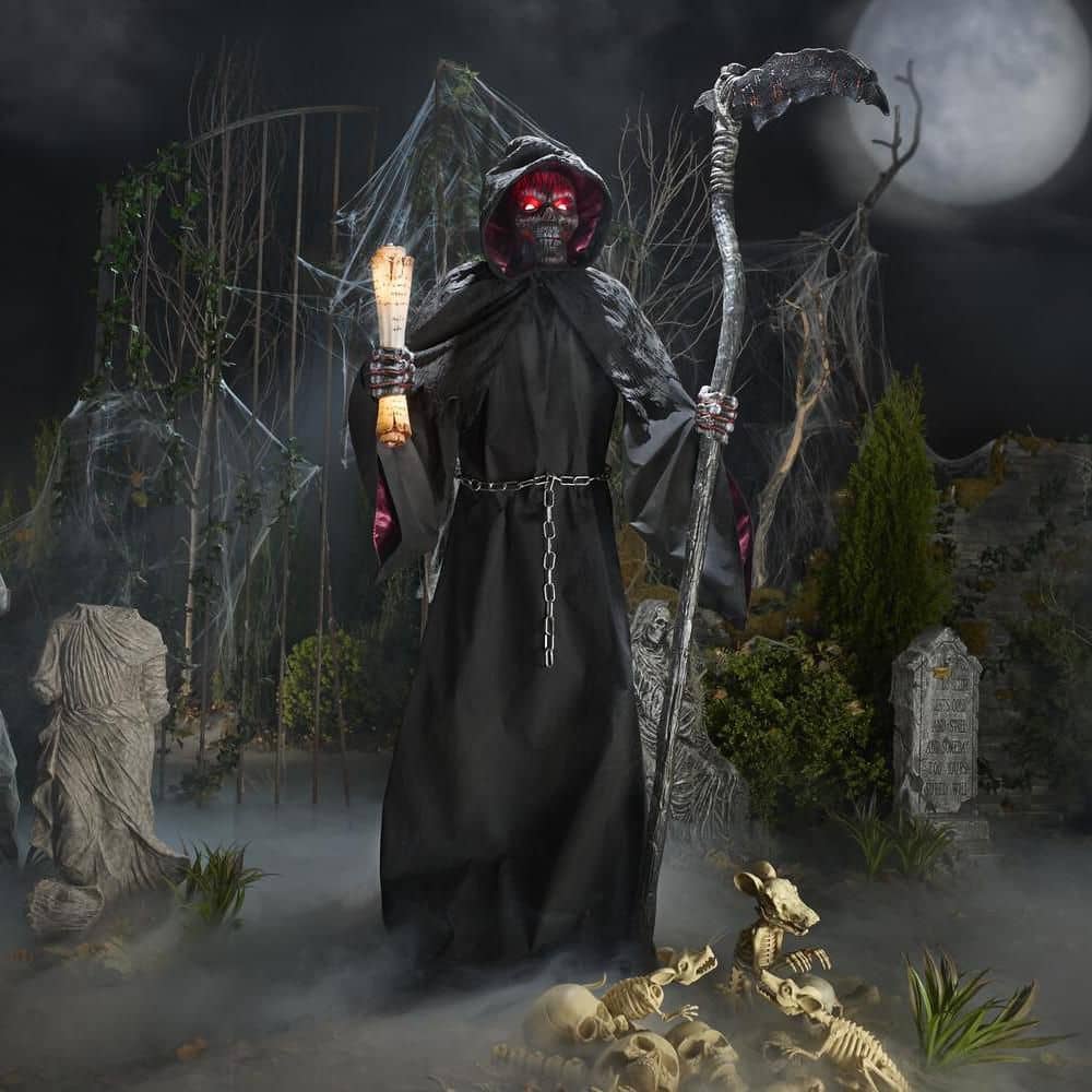 7.5ft Grave & Bones Fiery Reaper Animatronic