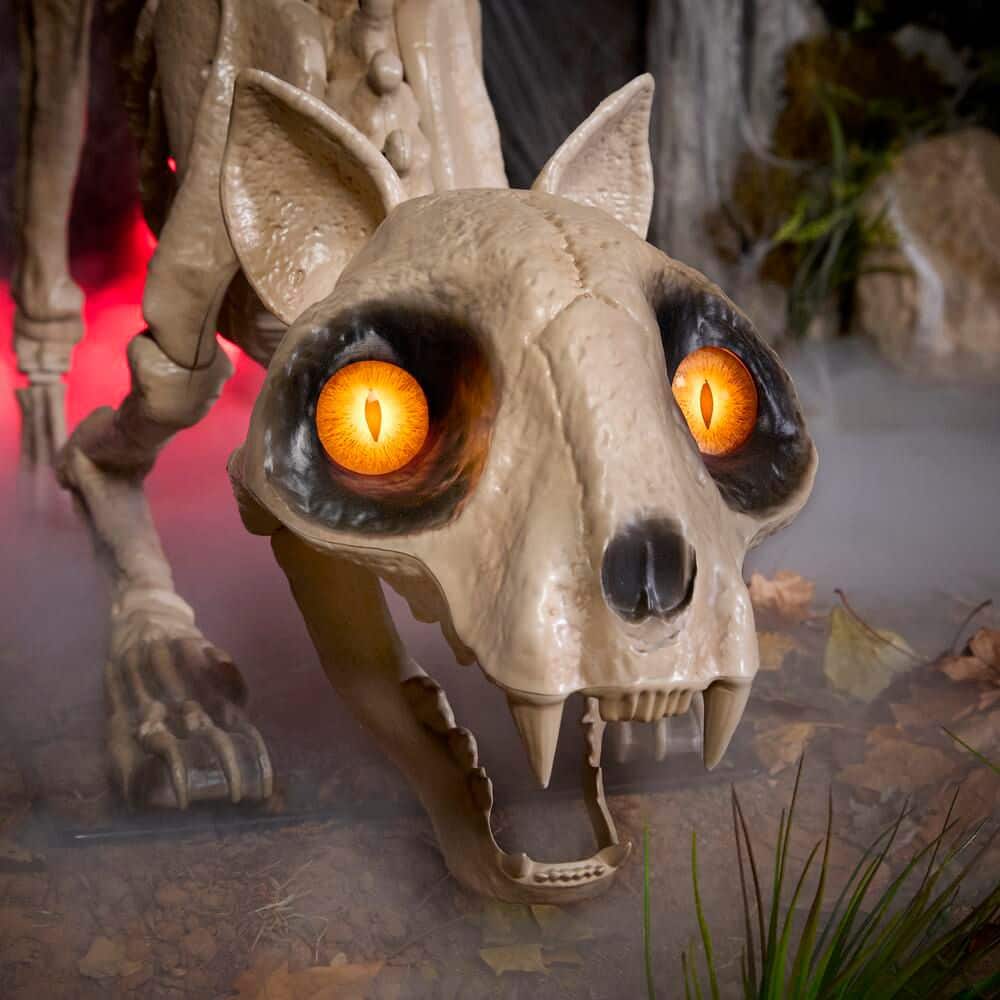 5ft Grave & Bones LED Skelly's Cat Halloween Decoration