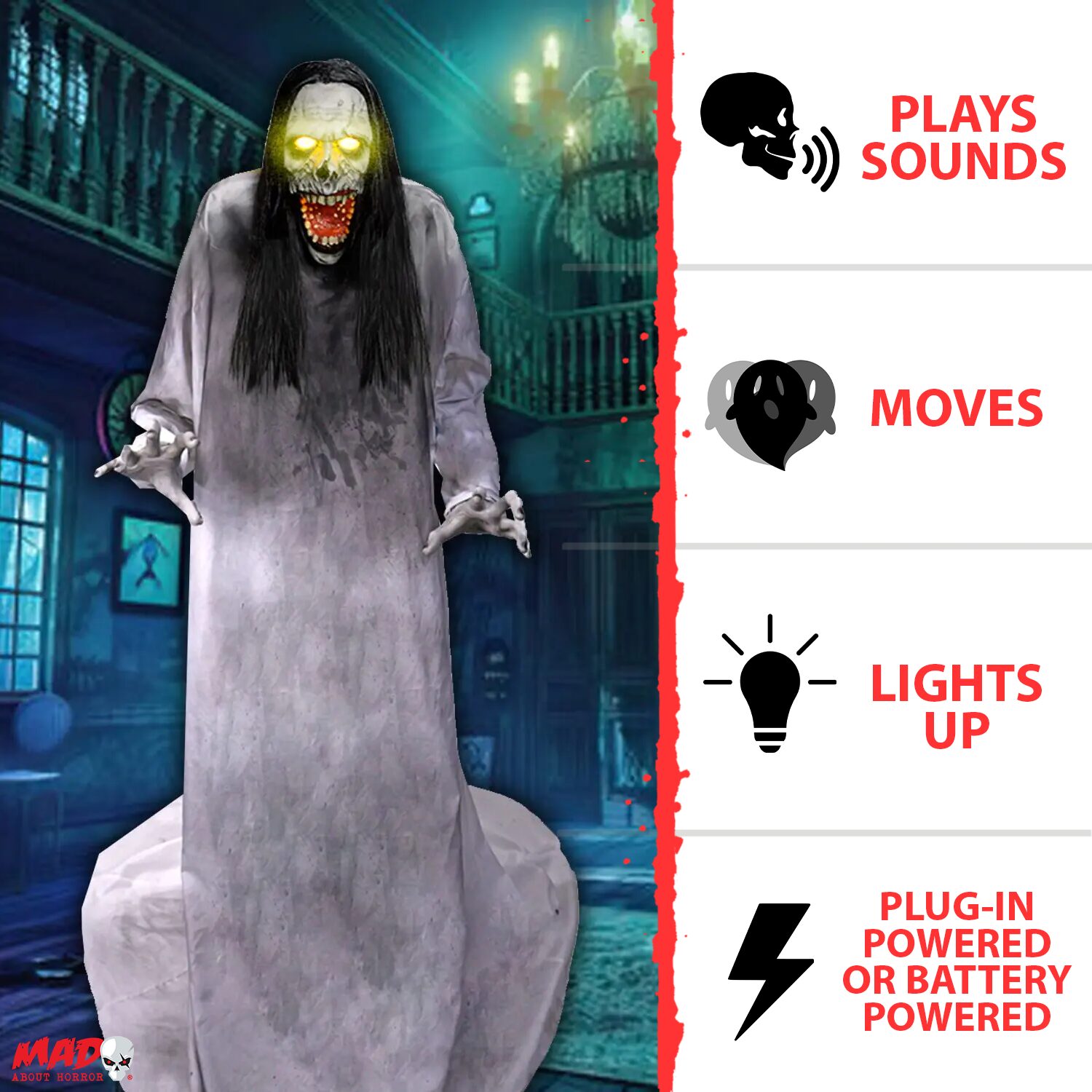 5.9ft Femme titubante animée accessoire d'Halloween