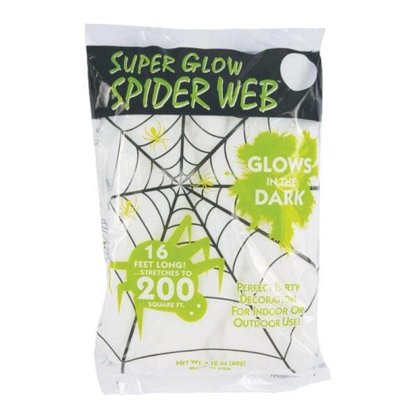 super stretch spider web glow in dark