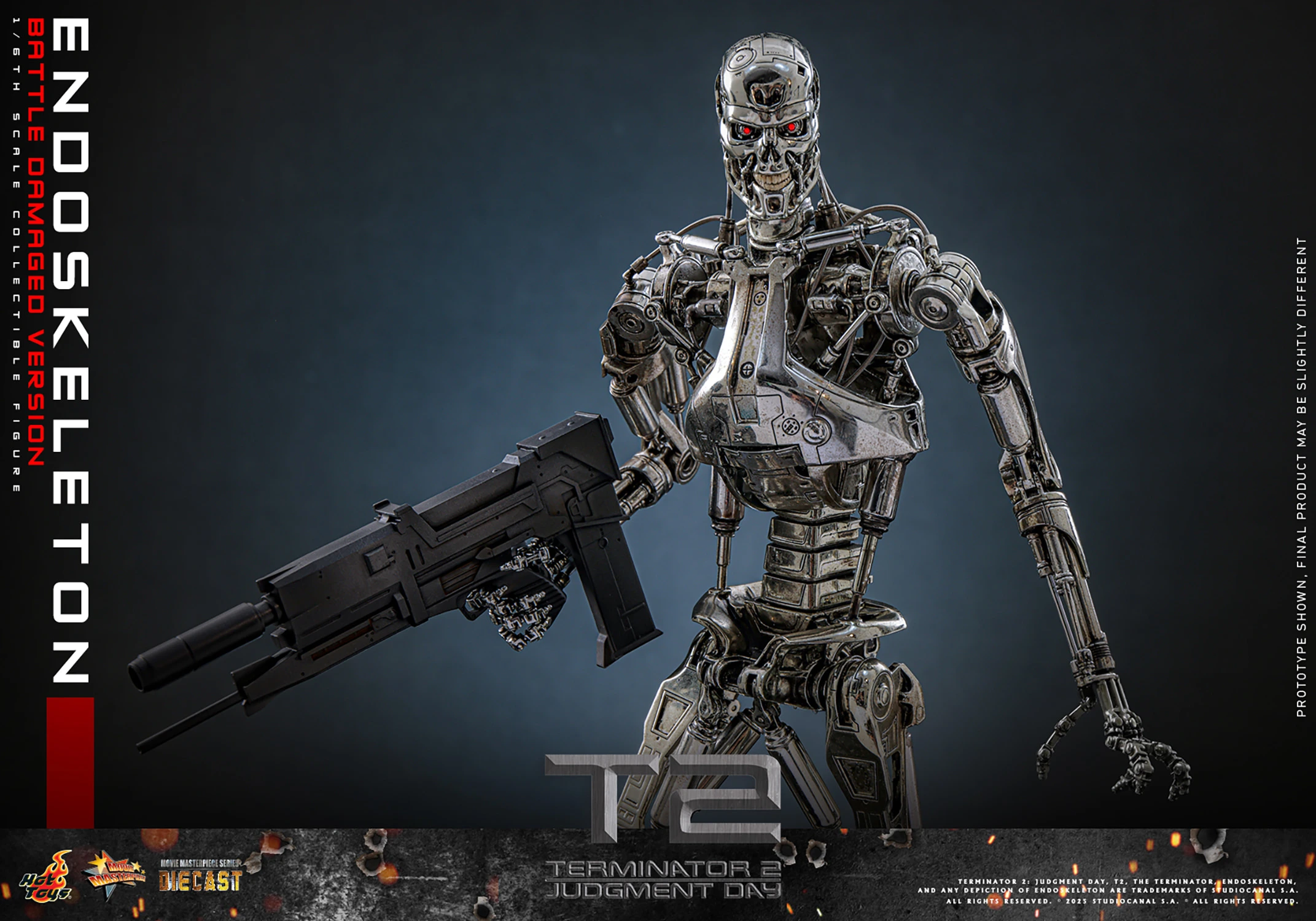 Hot Toys Terminator 2: Judgment Day - Battle Damaged Endoskeleton 1/6 Scale Figure