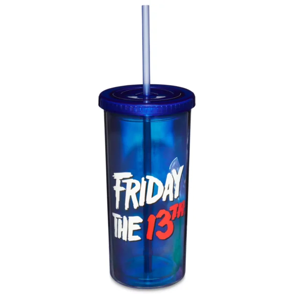 Spirit Halloween - Jason Voorhees Iridescent Cup with Straw