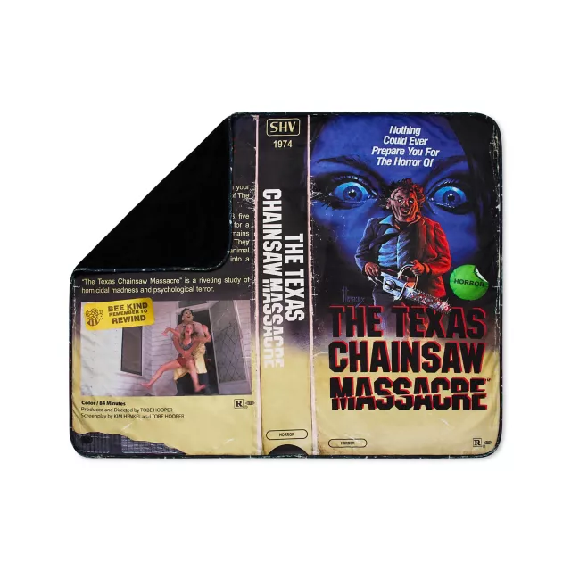The Texas Chainsaw Massacre - Leatherface VHS Fleece Blanket (Spirit Halloween)