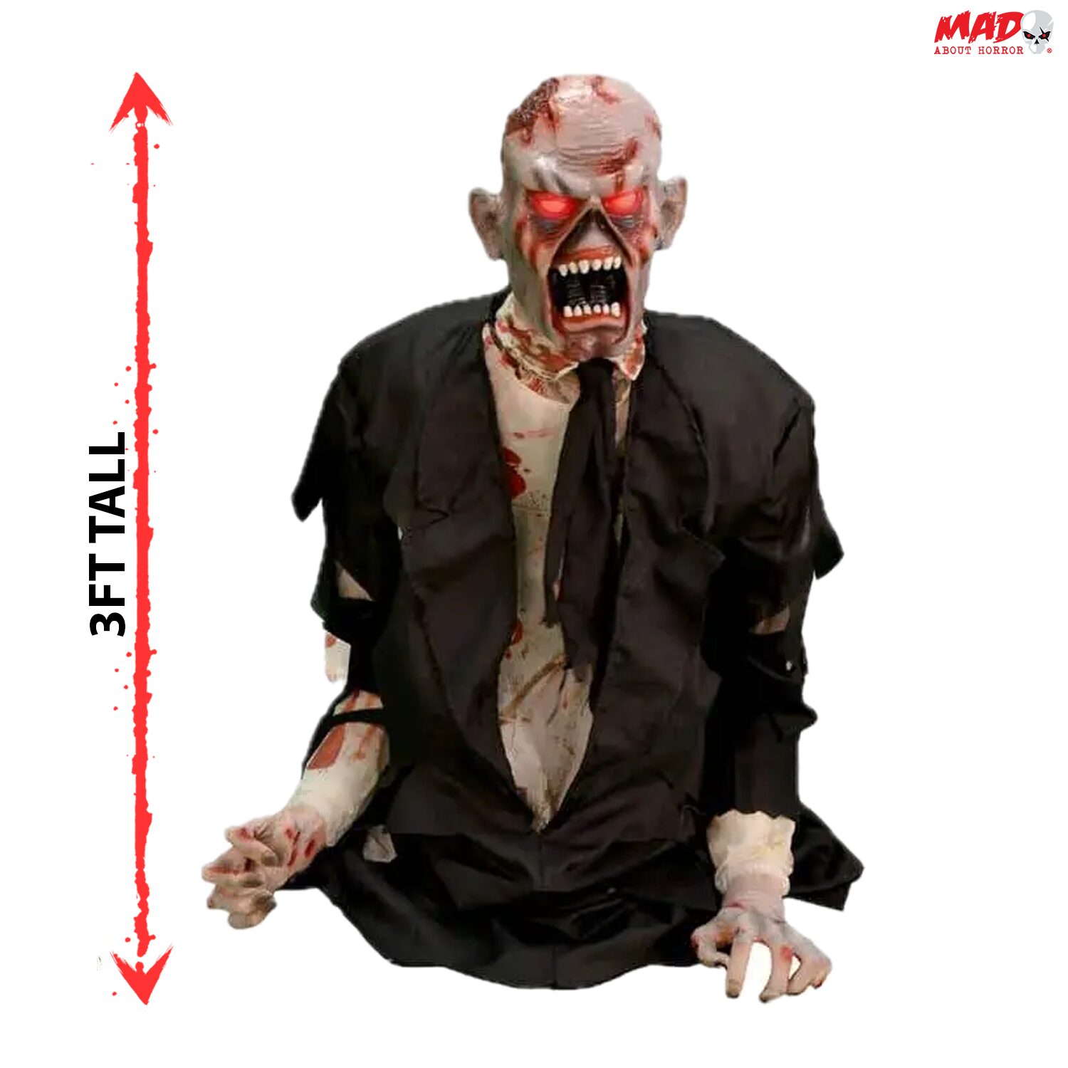 3ft Damien Zombie Animated Halloween Prop