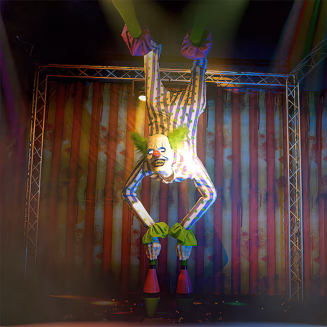 8.5ft Laughing Handstand Clown Halloween Animatronic