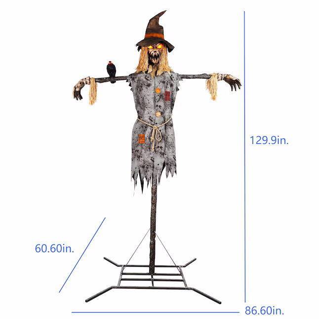 10.5ft Light Up Scarecrow Animated Prop
