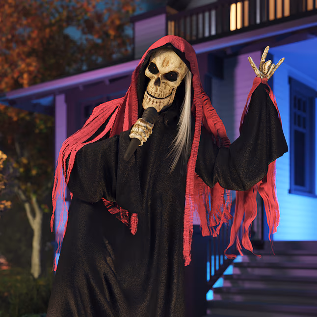 7ft Lighted Reaper Band Singer Halloween Animatronic