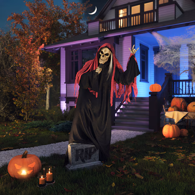 7ft Lighted Reaper Band Singer Halloween Animatronic