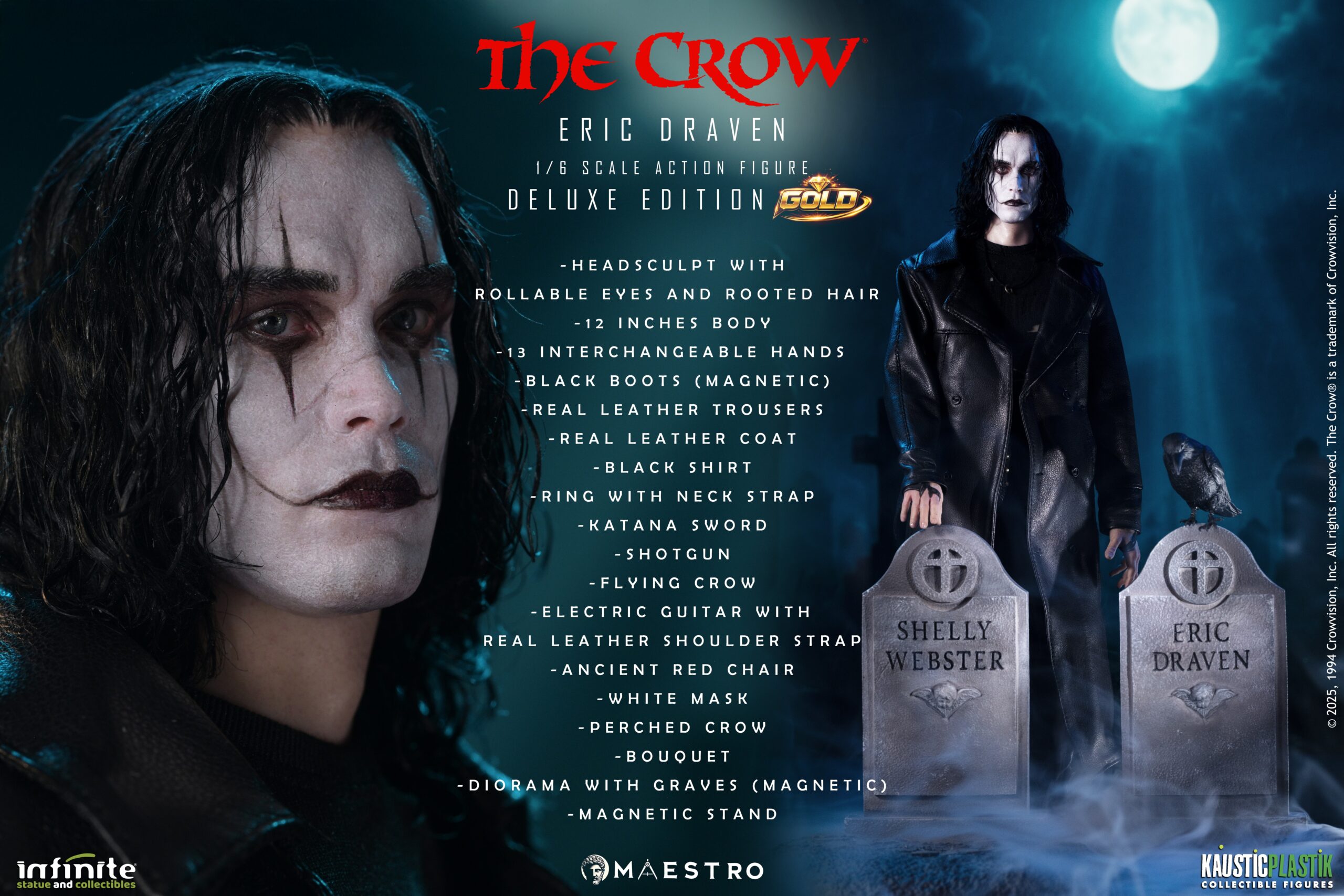 Infinite Statues The Crow - Eric Draven 1/6 Scale Action Figure Deluxe Gold Edition