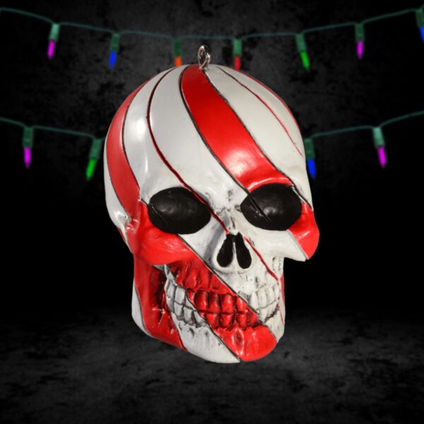 Horrornaments Christmas Tree Ornament -  Candy Cane Skull