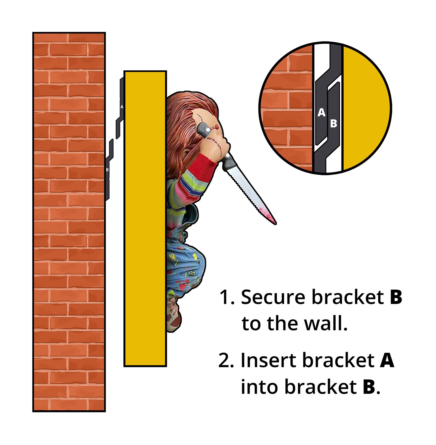 Hollywood Collectibles Bride of Chucky - Chucky Half Size Wall Sculpture