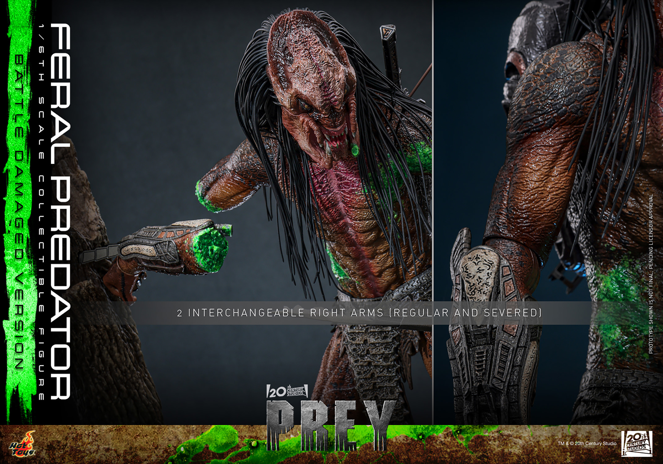 Hot Toys Prey - Feral Predator (Battle Damaged) 1/6 Scale Action Figure