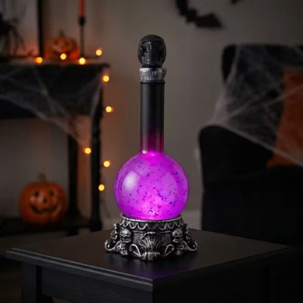11" Potion Bottle w/ LED Halloween Decoration (Purple)