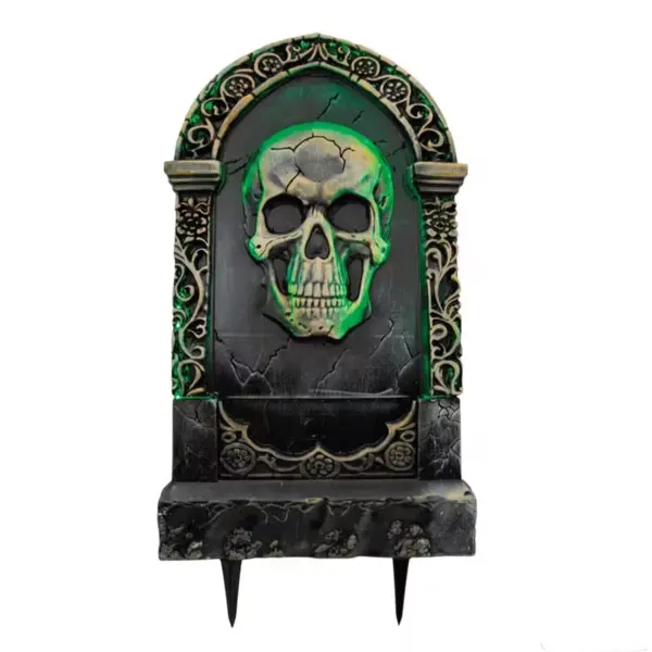 21" leuchtender Grabstein mit Totenkopf