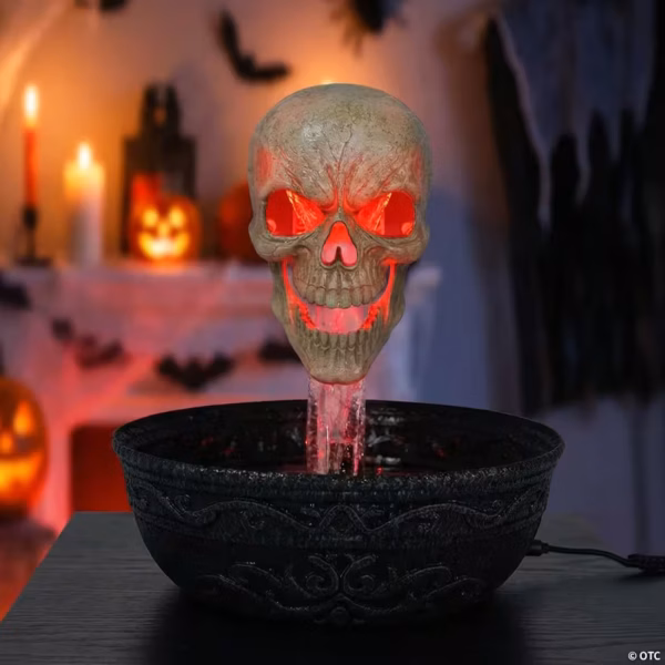 14" Bleeding Skull Fountain Halloween Animatronic