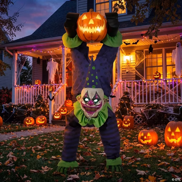 5ft Upside Down Jack-o-Lantern Clown Halloween Animatronic