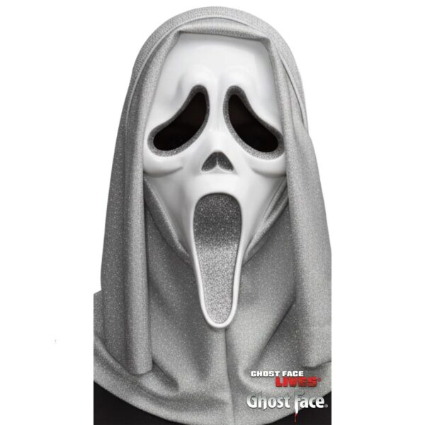 Ghost Face Silver Glitter Mask