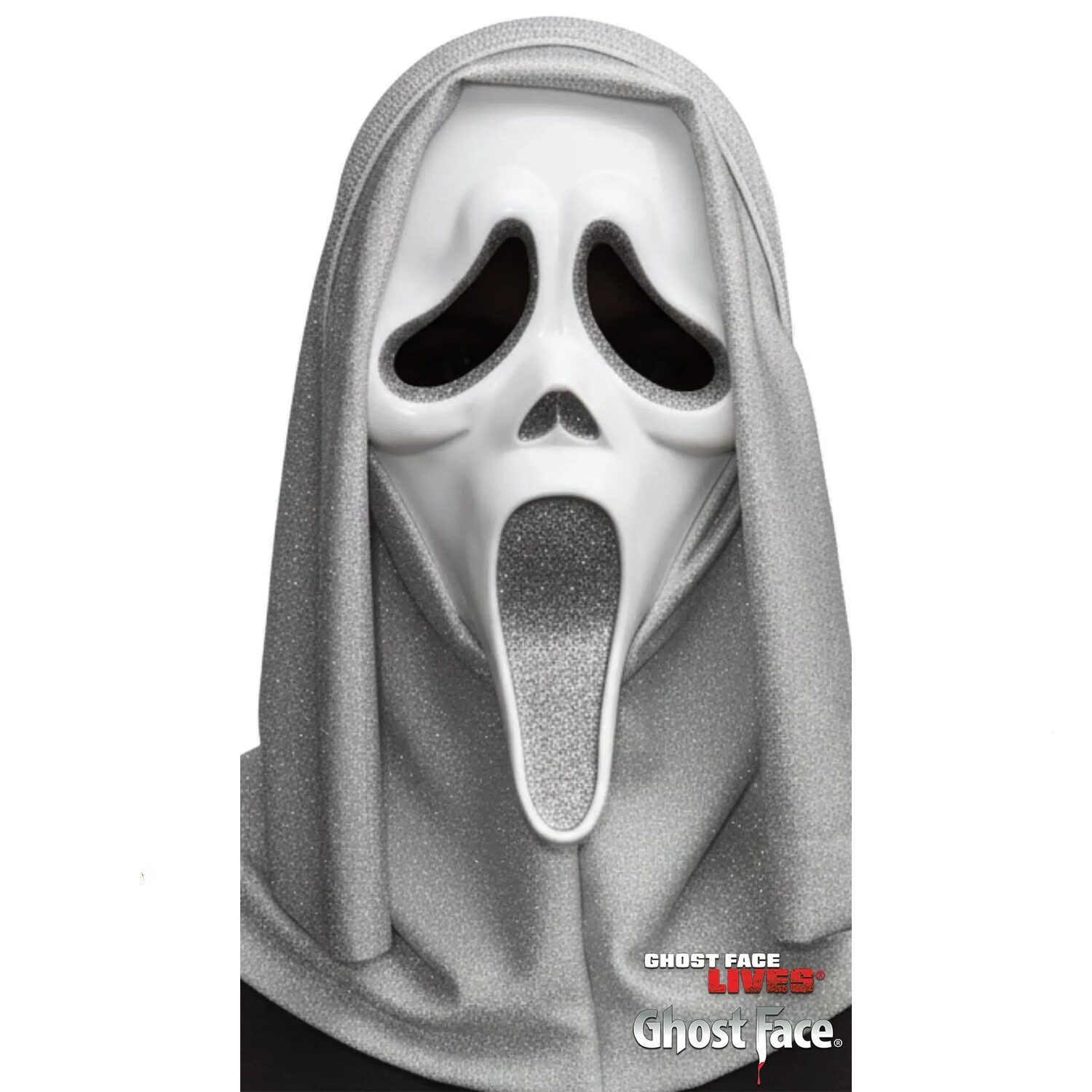 Ghost Face Silver Glitter Mask