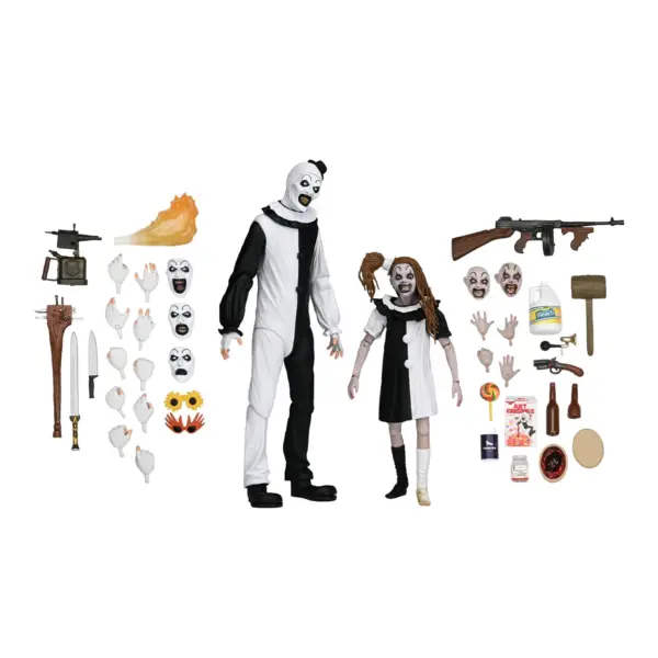 NECA Terrifier 2 - Art the Clown und Little Pale Girl Ultimate 7 Zoll Actionfigur 2er-Pack