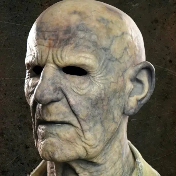Alte getrocknete Pflaume Zombie Silikonmaske