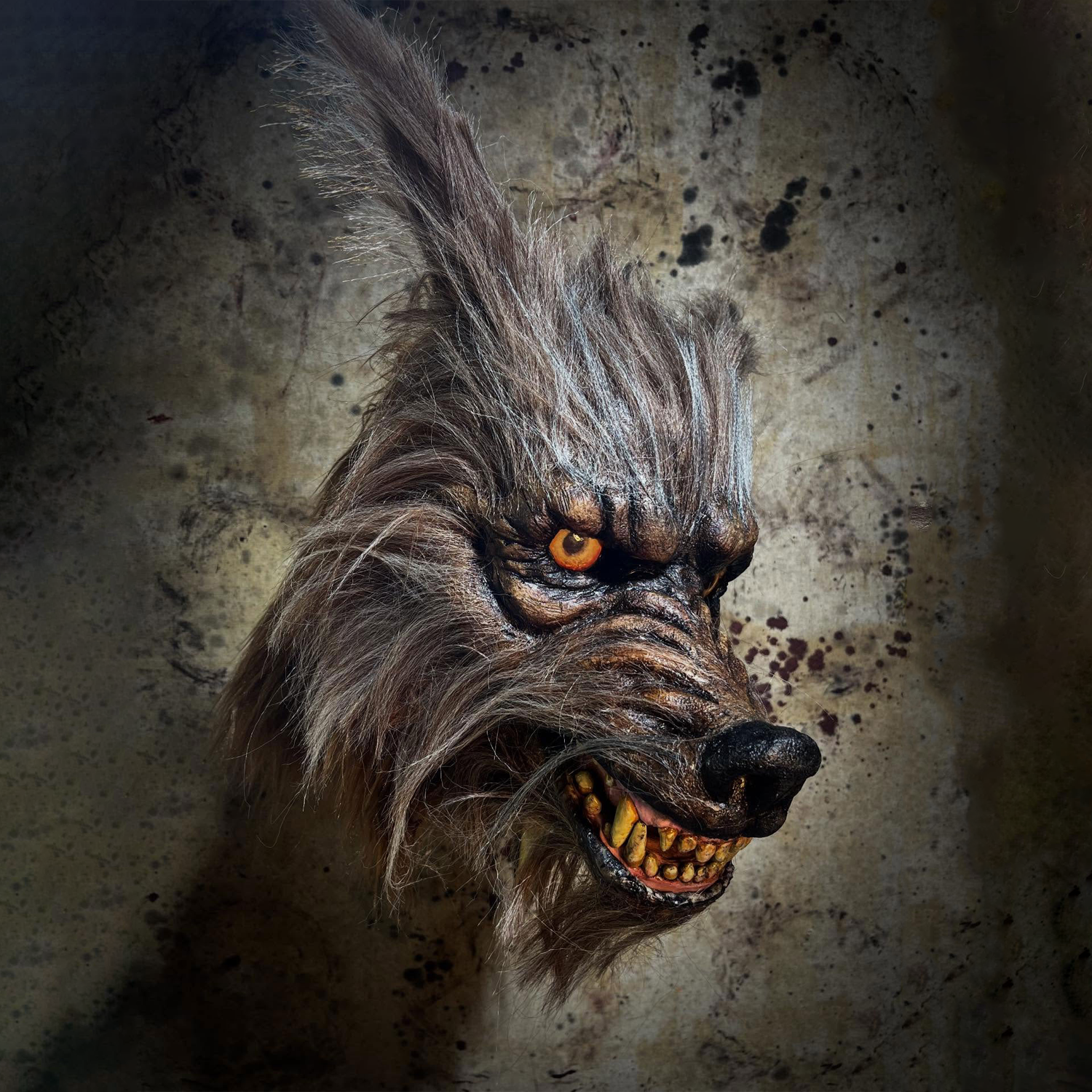Pulpe de citrouille masque de loup-garou lune noire