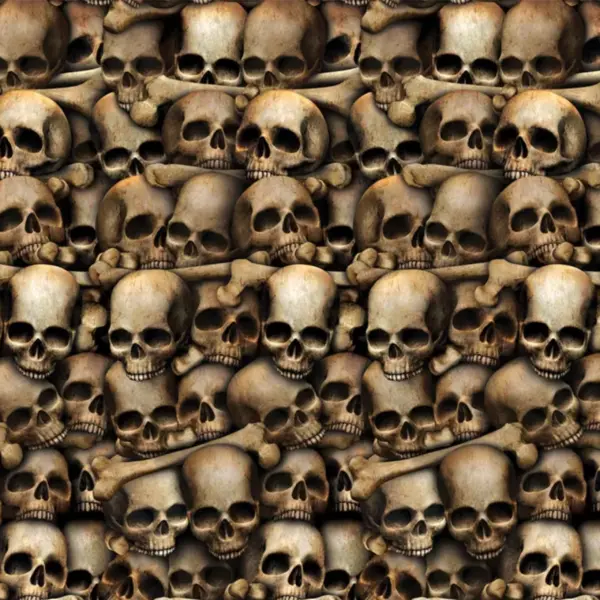 Eine Halloween-Kulisse mit Schädelsmuster.