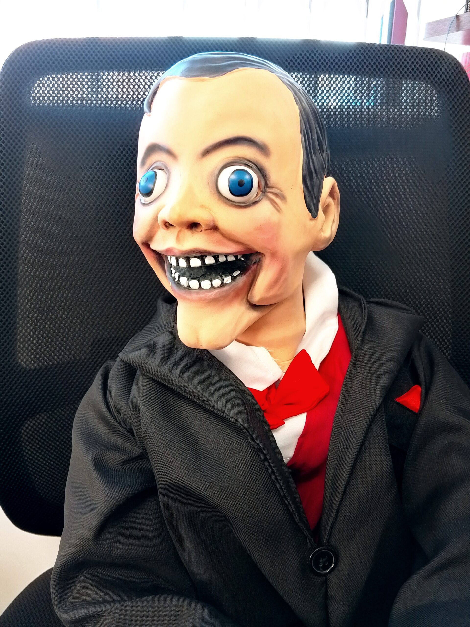 2.8ft Creepy Ventriloquist Dummy Animated Halloween Prop (SLIGHT SECOND)