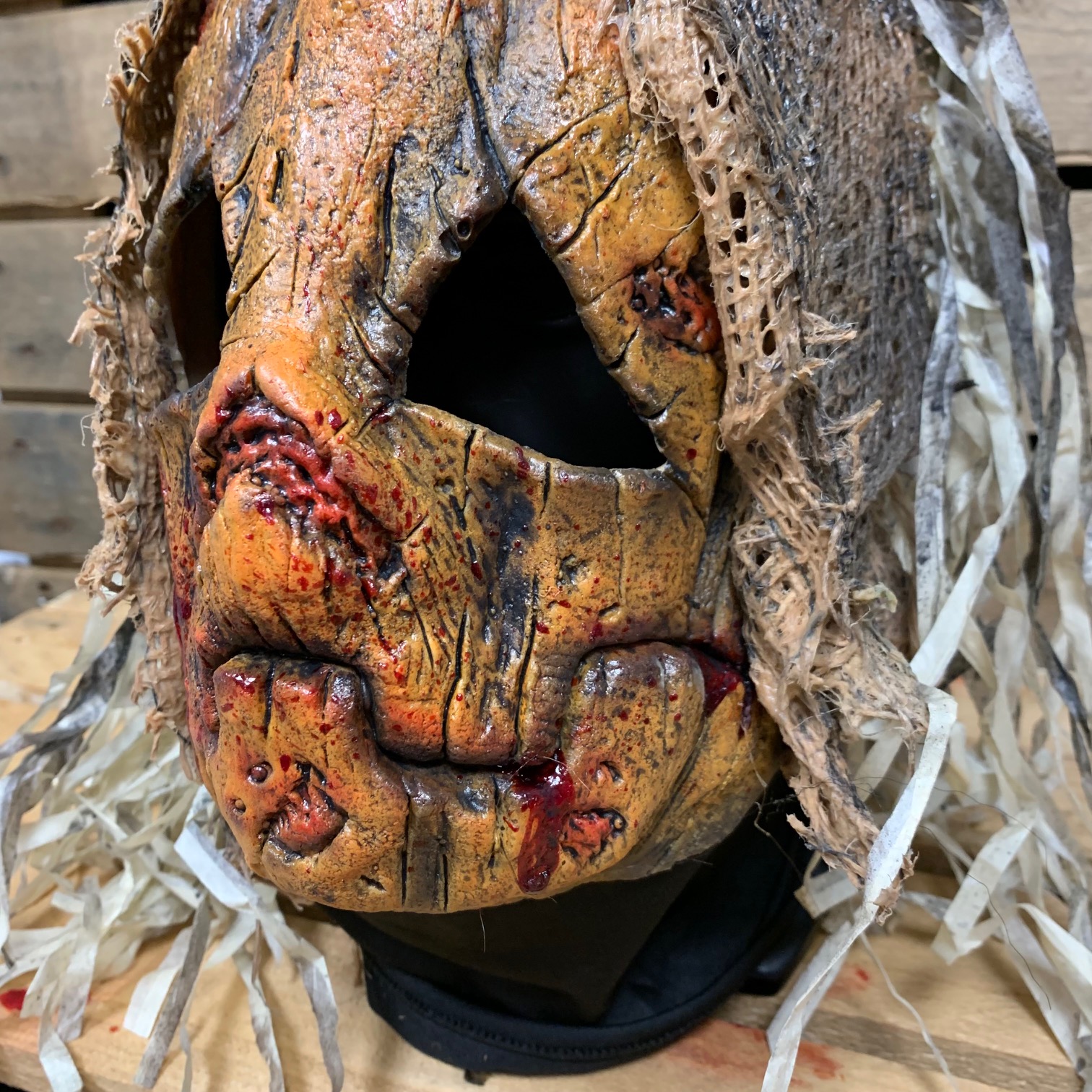 Stingy Jack Face Mask with Burlap