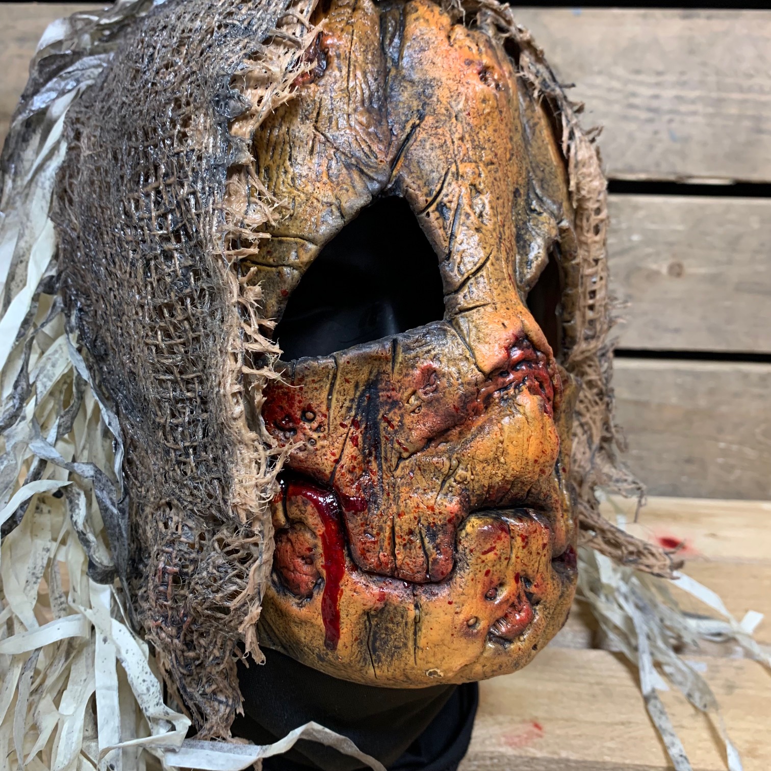 Stingy Jack Face Mask with Burlap