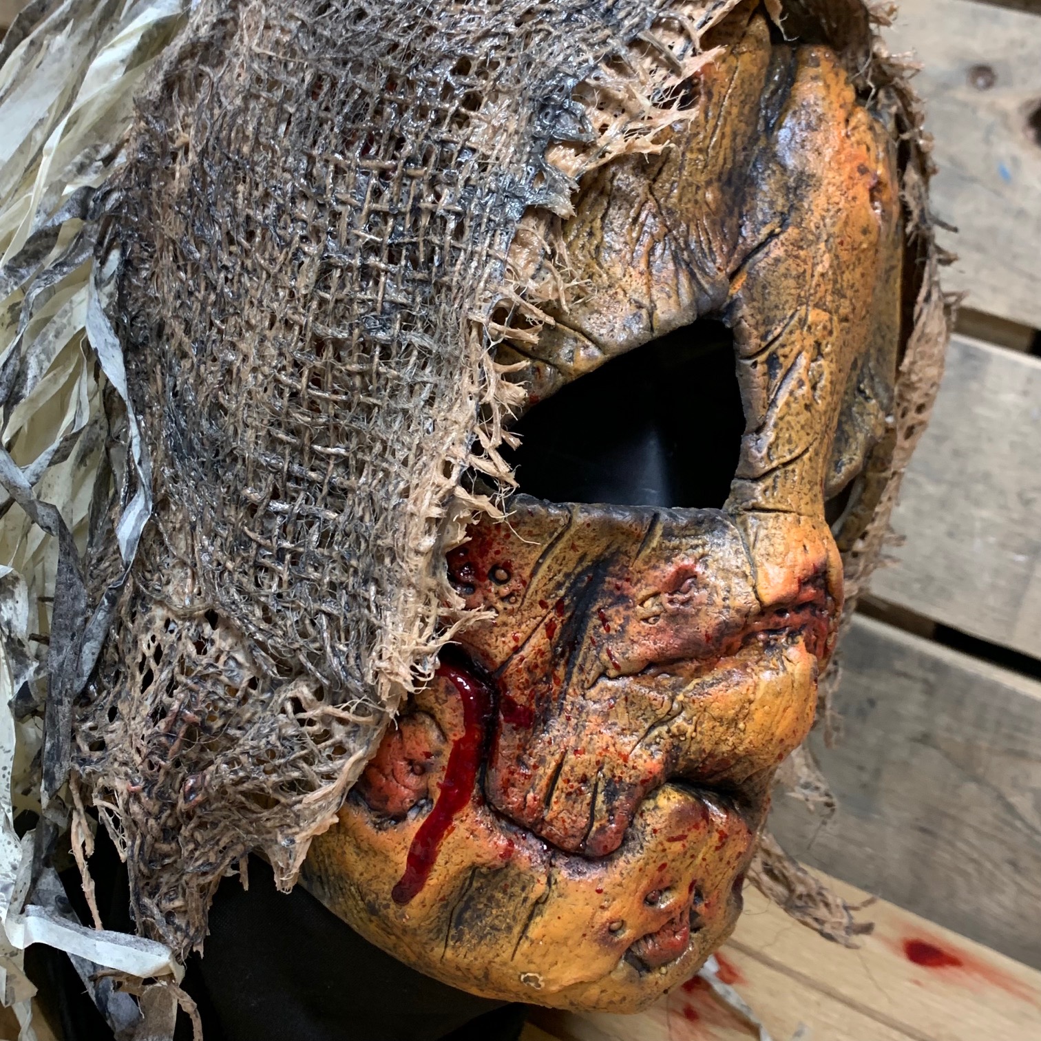 Stingy Jack Face Mask with Burlap