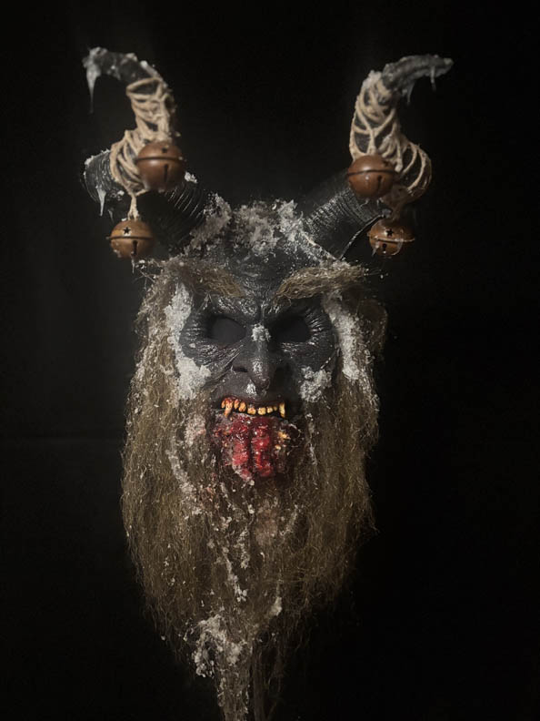 Masque de Krampus avec capuche (minuit)