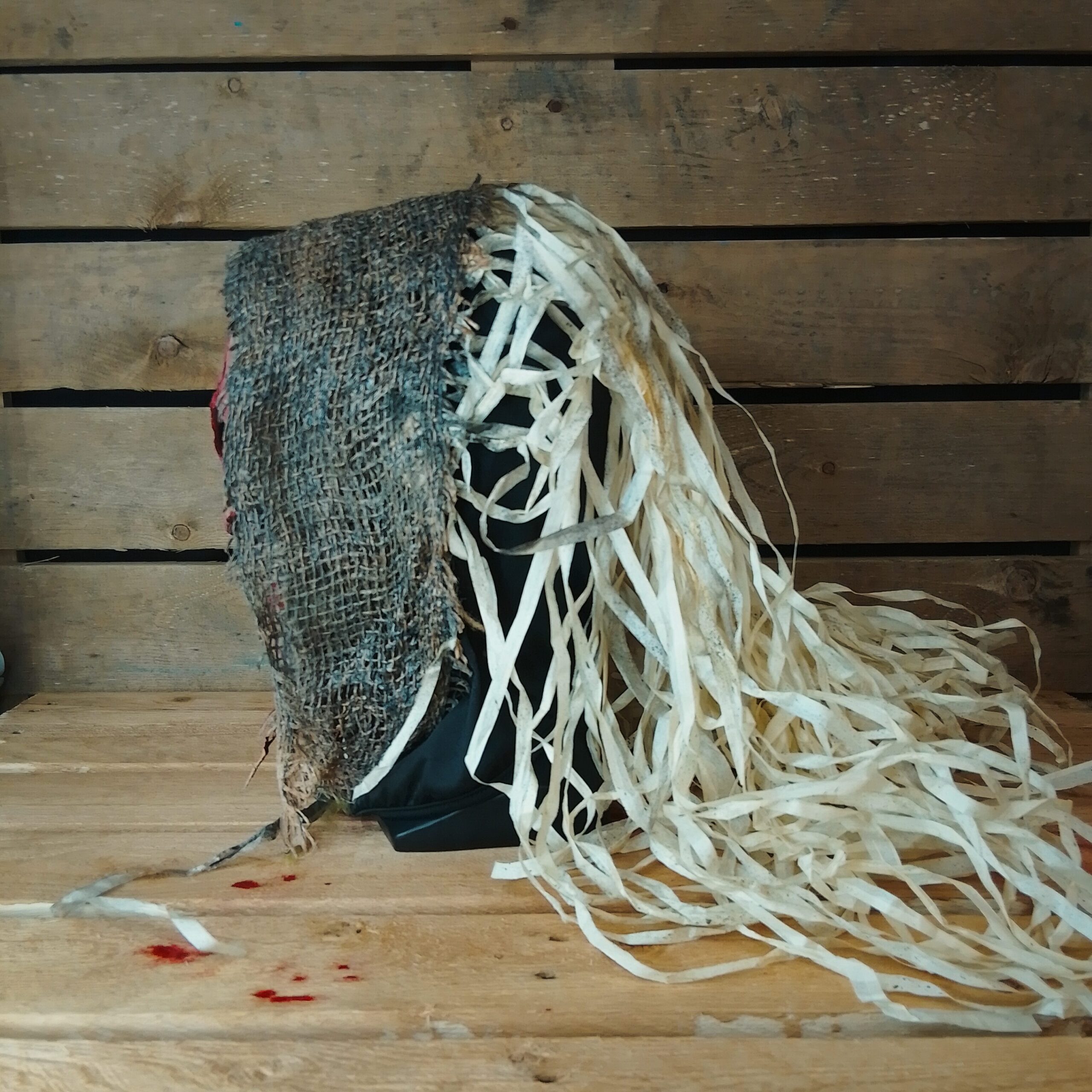 Scare Jack Flesh Mask With Burlap Hood