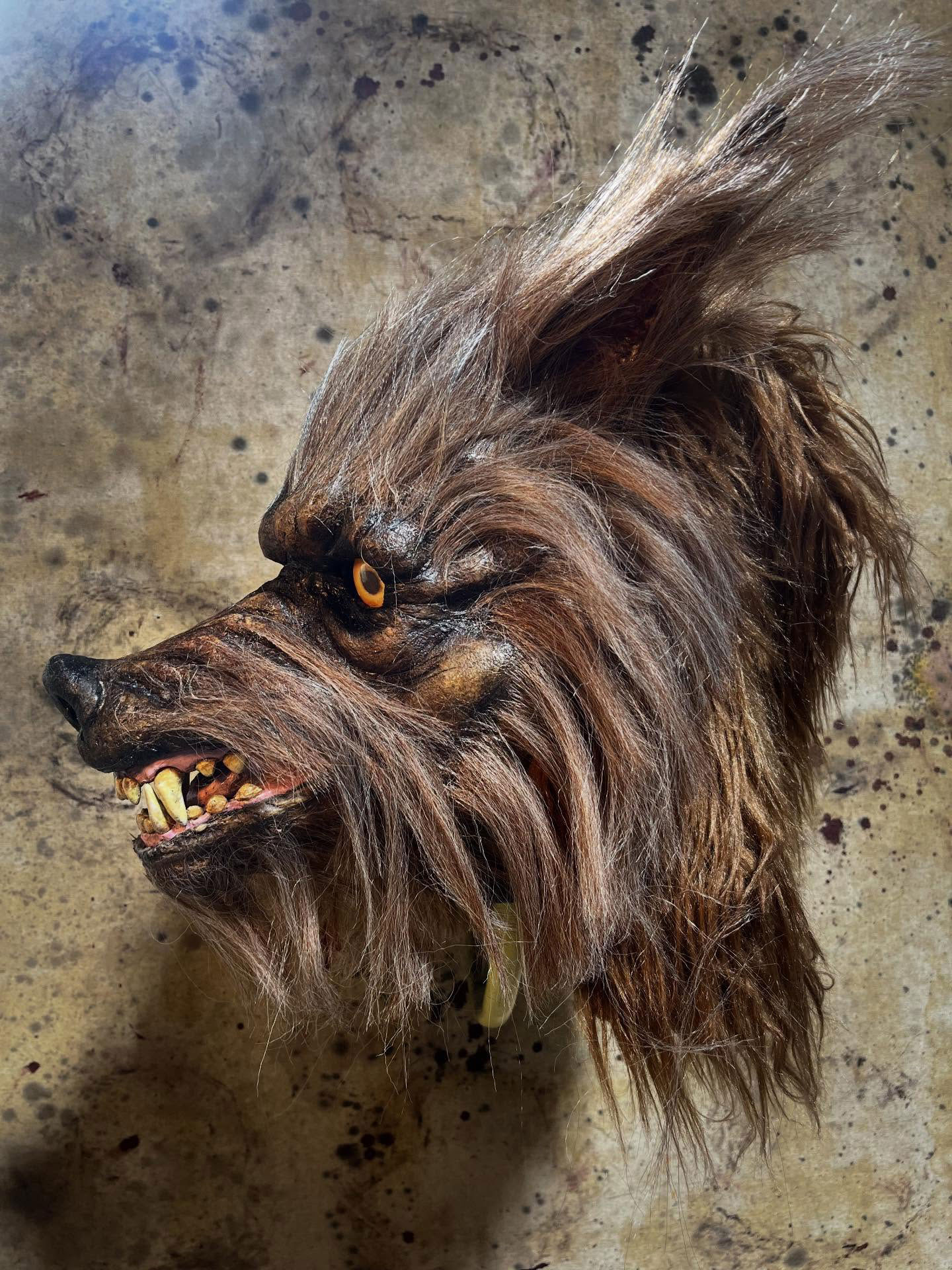 Pulpe de citrouille masque de loup-garou lune noire