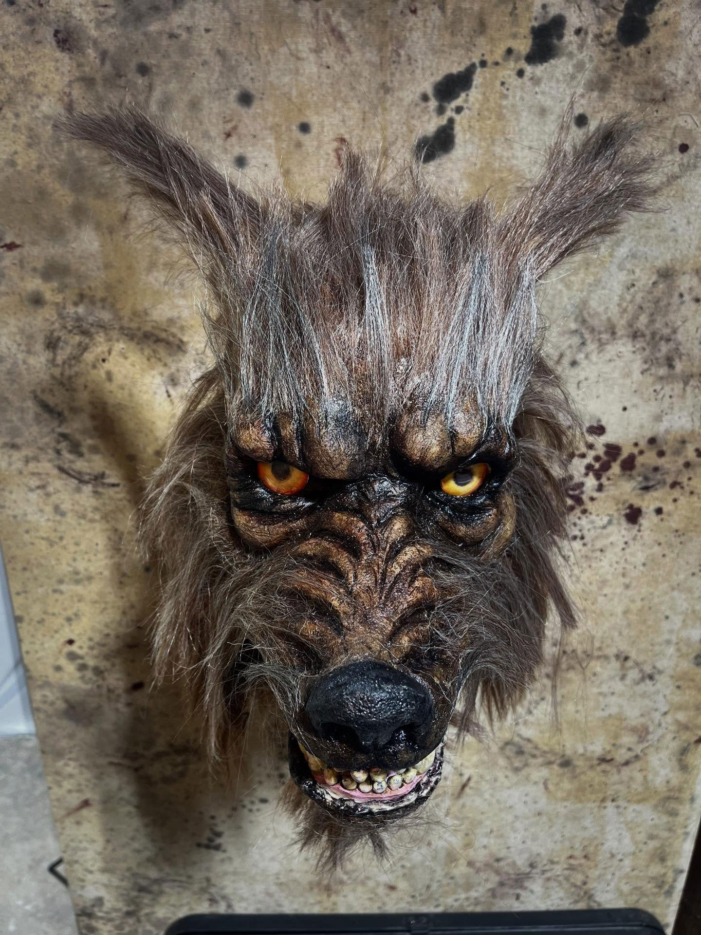 Pulpe de citrouille masque de loup-garou lune noire