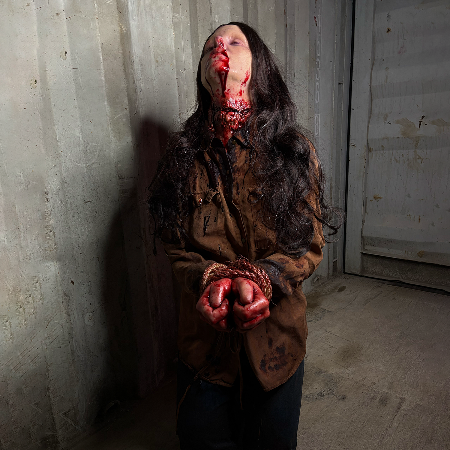 Life Size Body - Captive Kneeling Emma, Slit Throat