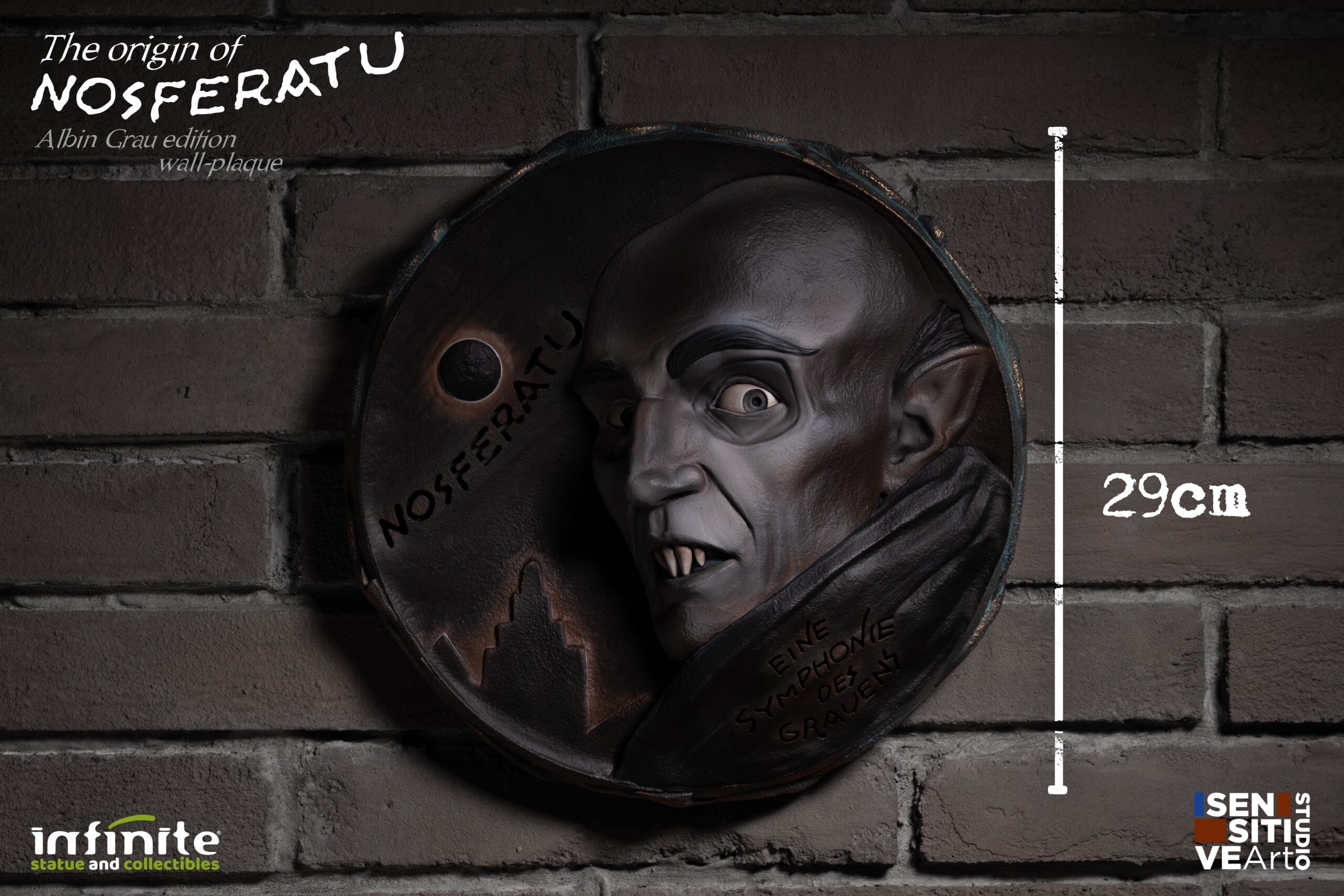 Infinite Statues Nosferatu - The Origin Of Nosferatu Albin Gray Edition Wall Plaque