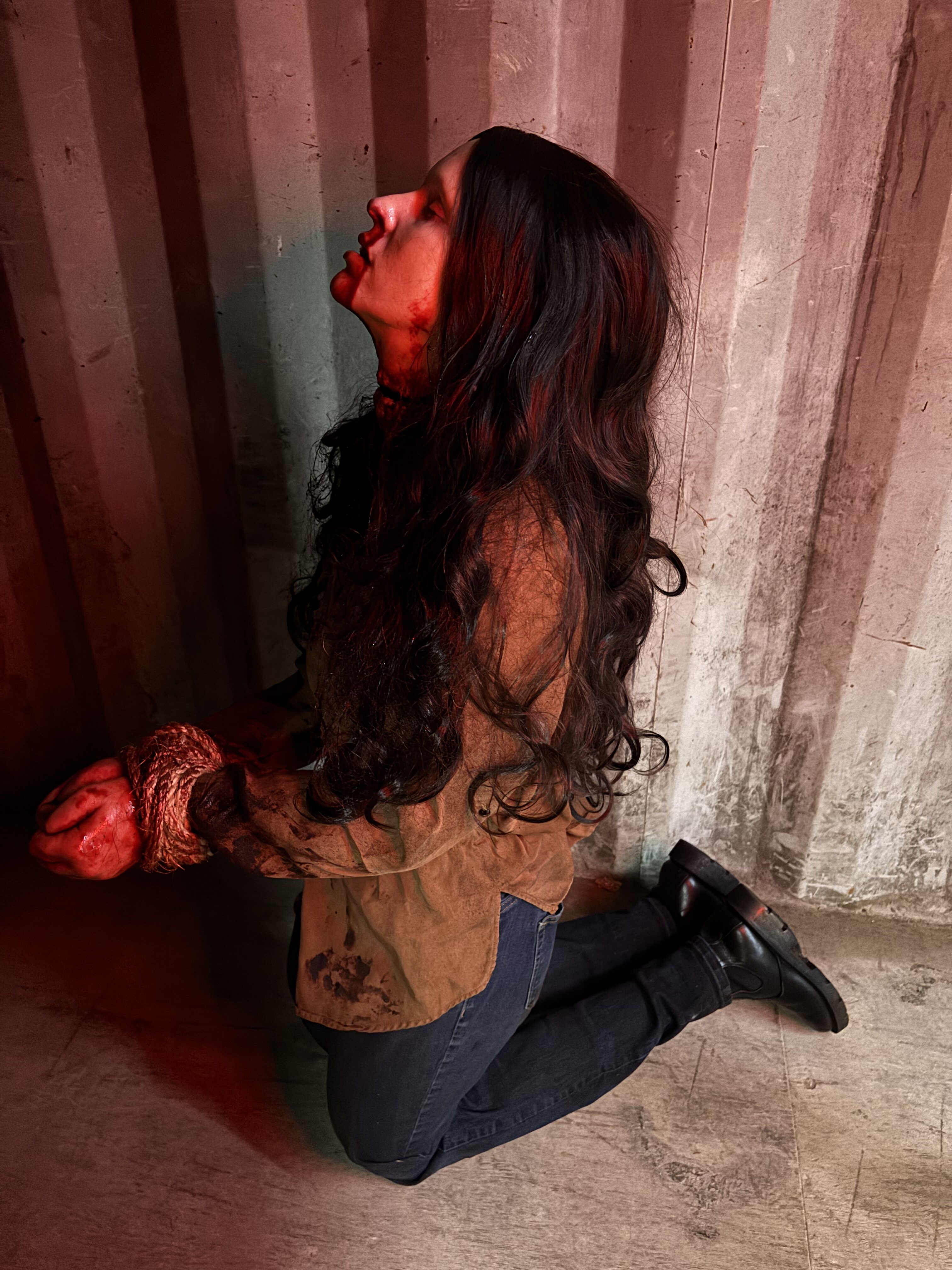 Life Size Body - Captive Kneeling Emma, Slit Throat