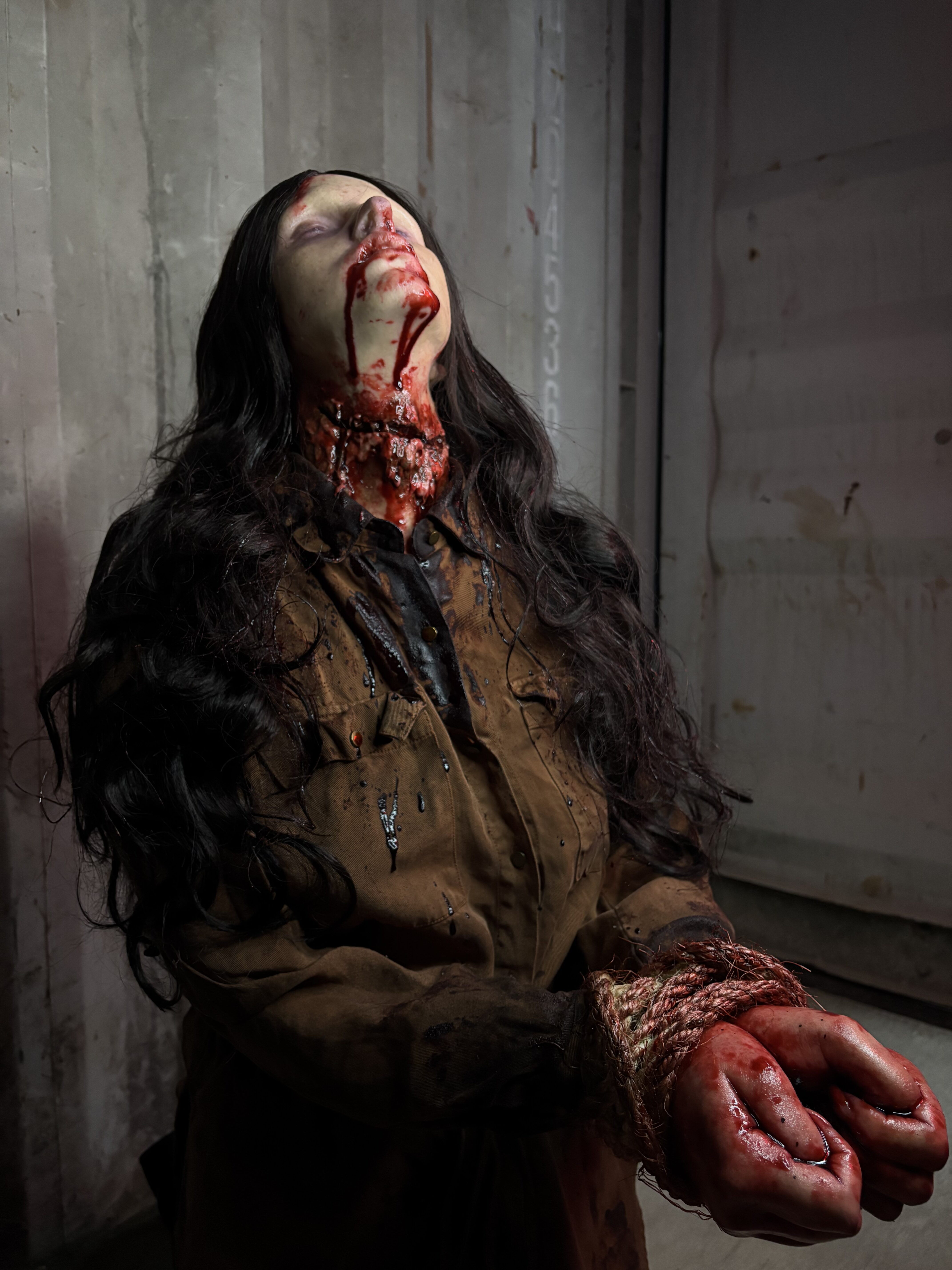 Life Size Body - Captive Kneeling Emma, Slit Throat