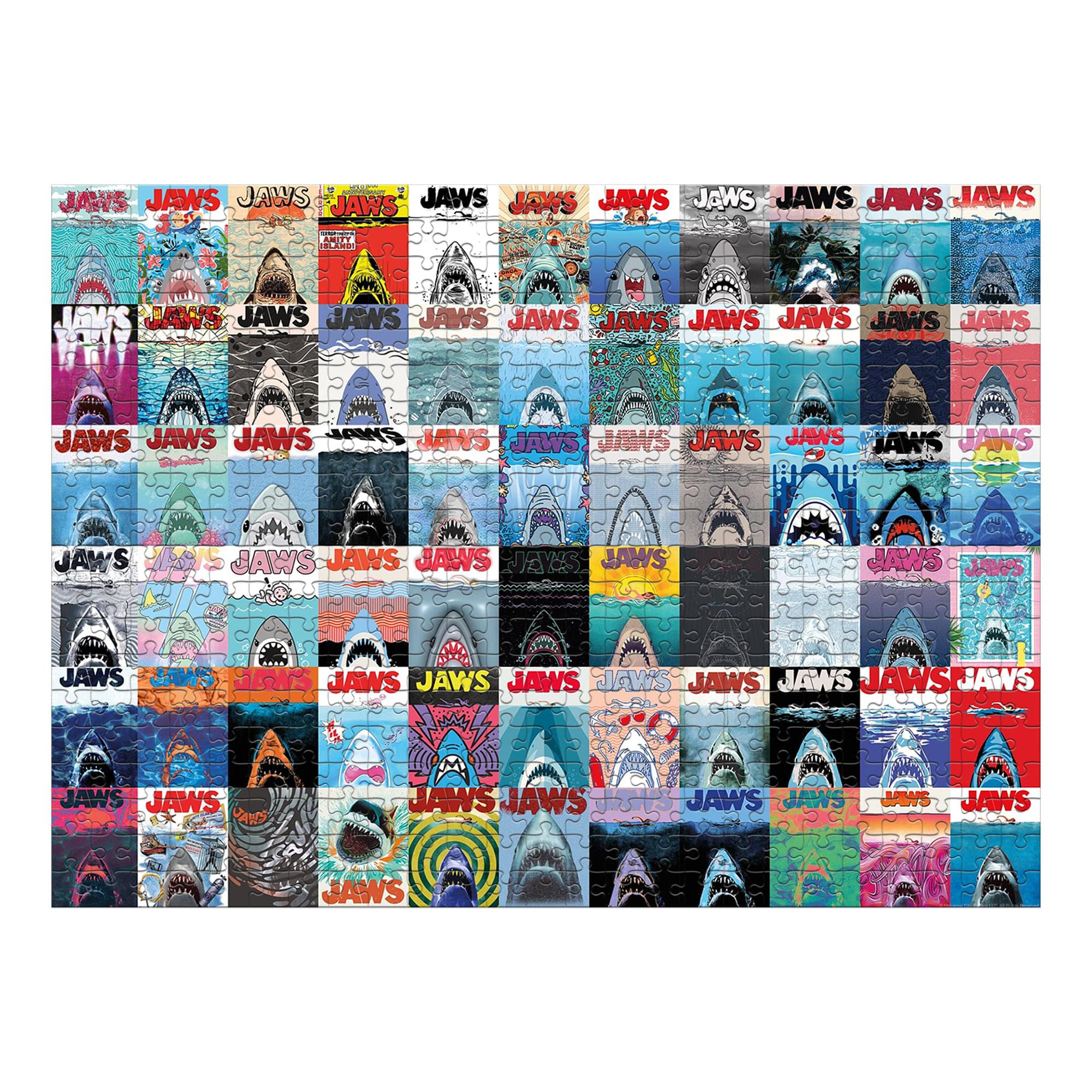 Jaws 500 Piece Jigsaw Puzzle and Tin Fun Box Set
