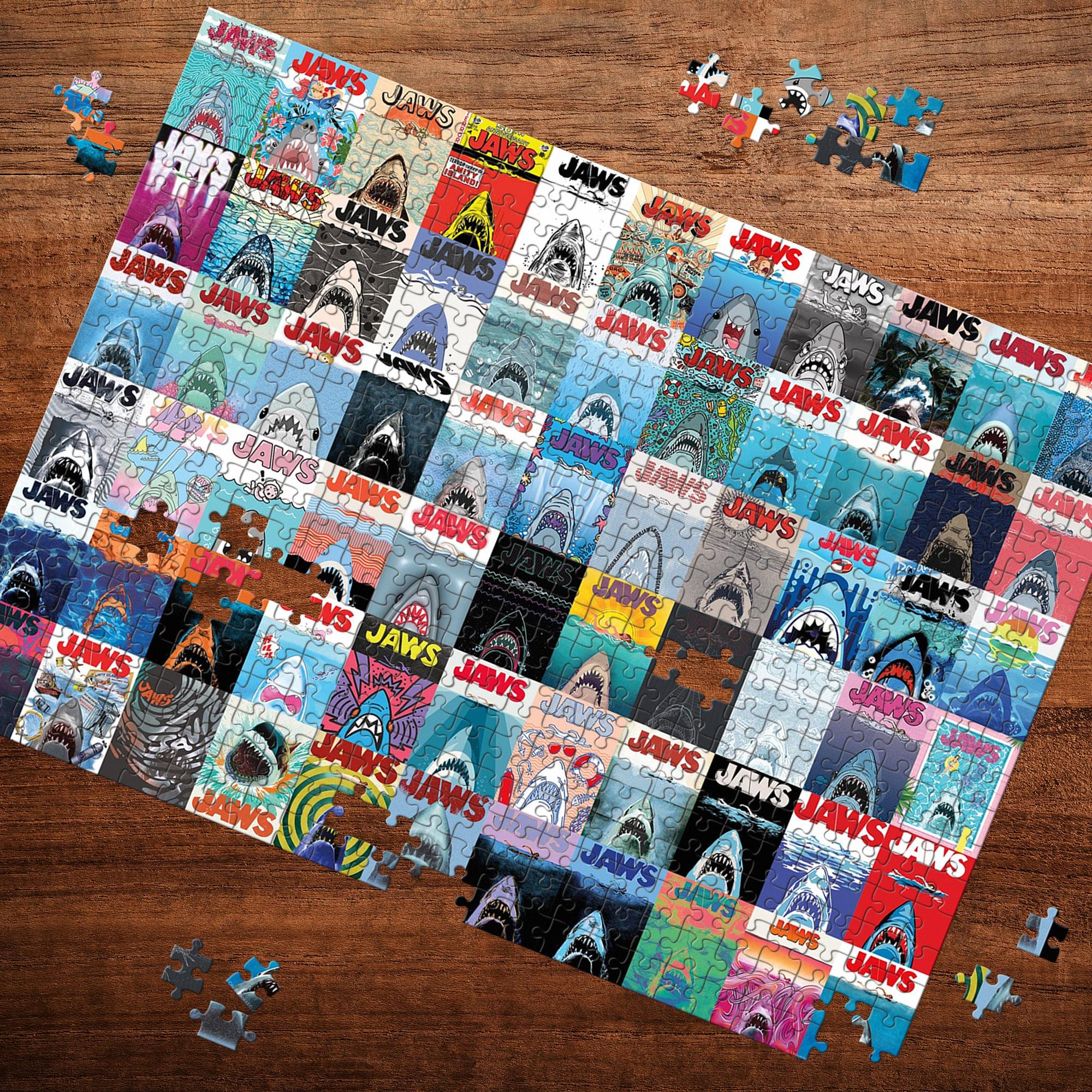 Jaws 500 Piece Jigsaw Puzzle and Tin Fun Box Set