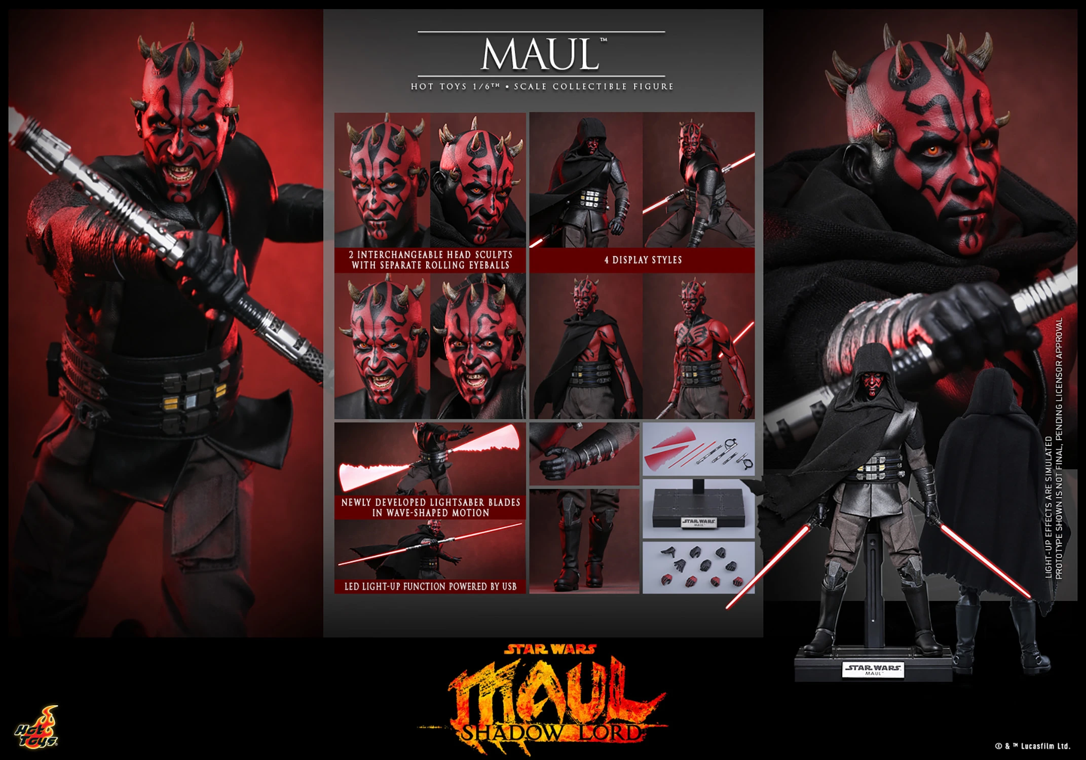 Hot Toys Star Wars – Darth Maul Shadow Lord 1/6 Scale Action Figure