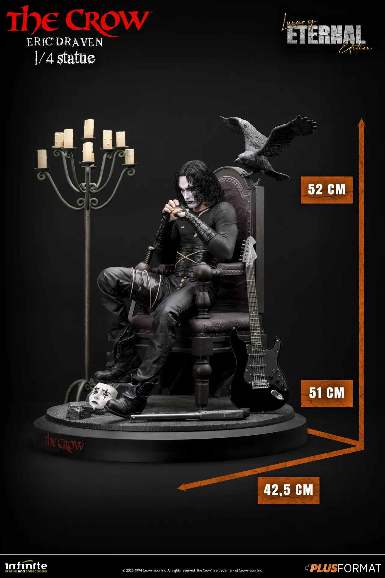 Infinite Statues The Crow - Eric Draven Plus Format 1/4 Scale Statue Luxury Eternal Edition