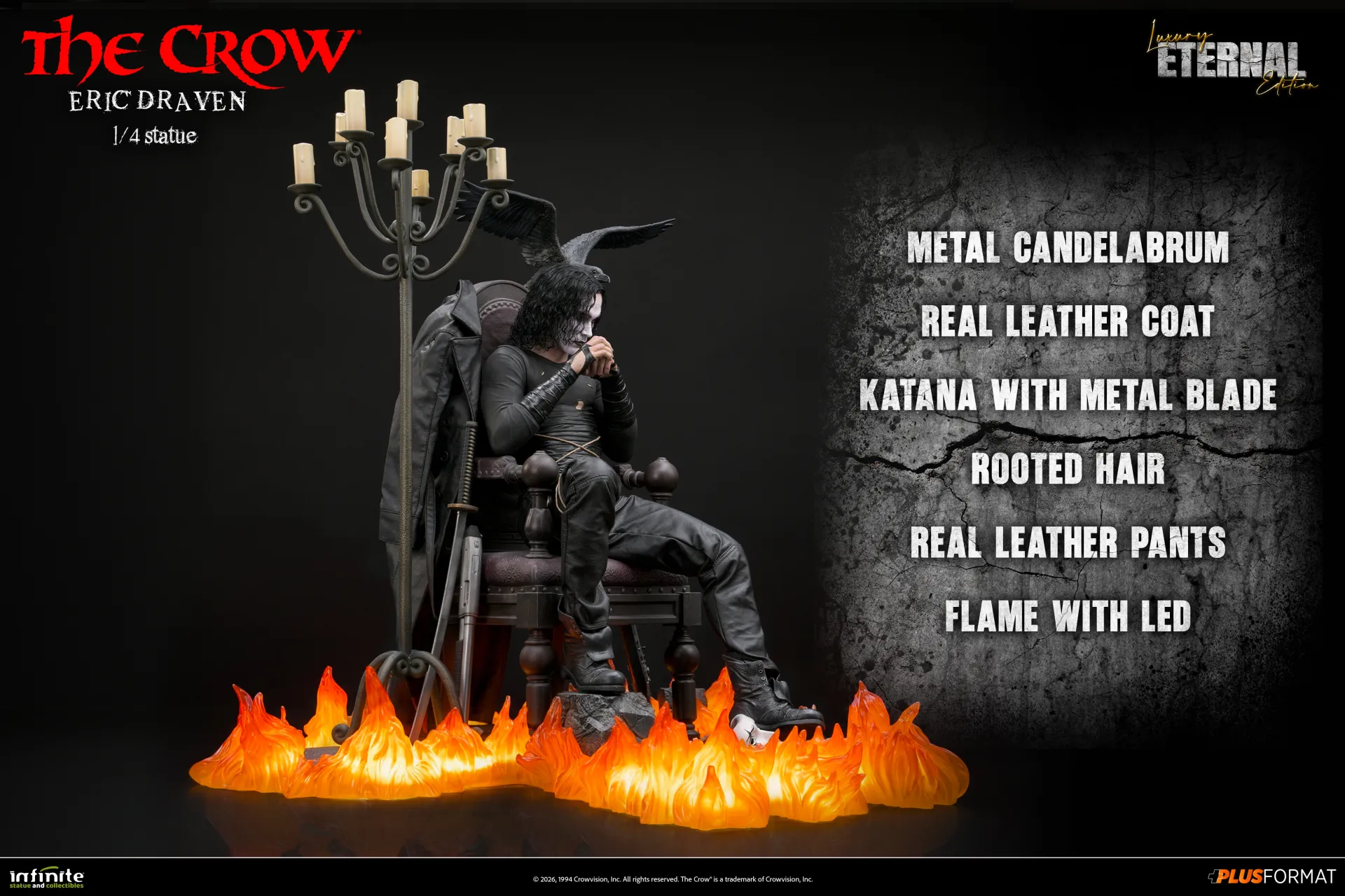 Infinite Statues The Crow - Eric Draven Plus Format 1/4 Scale Statue Luxury Eternal Edition