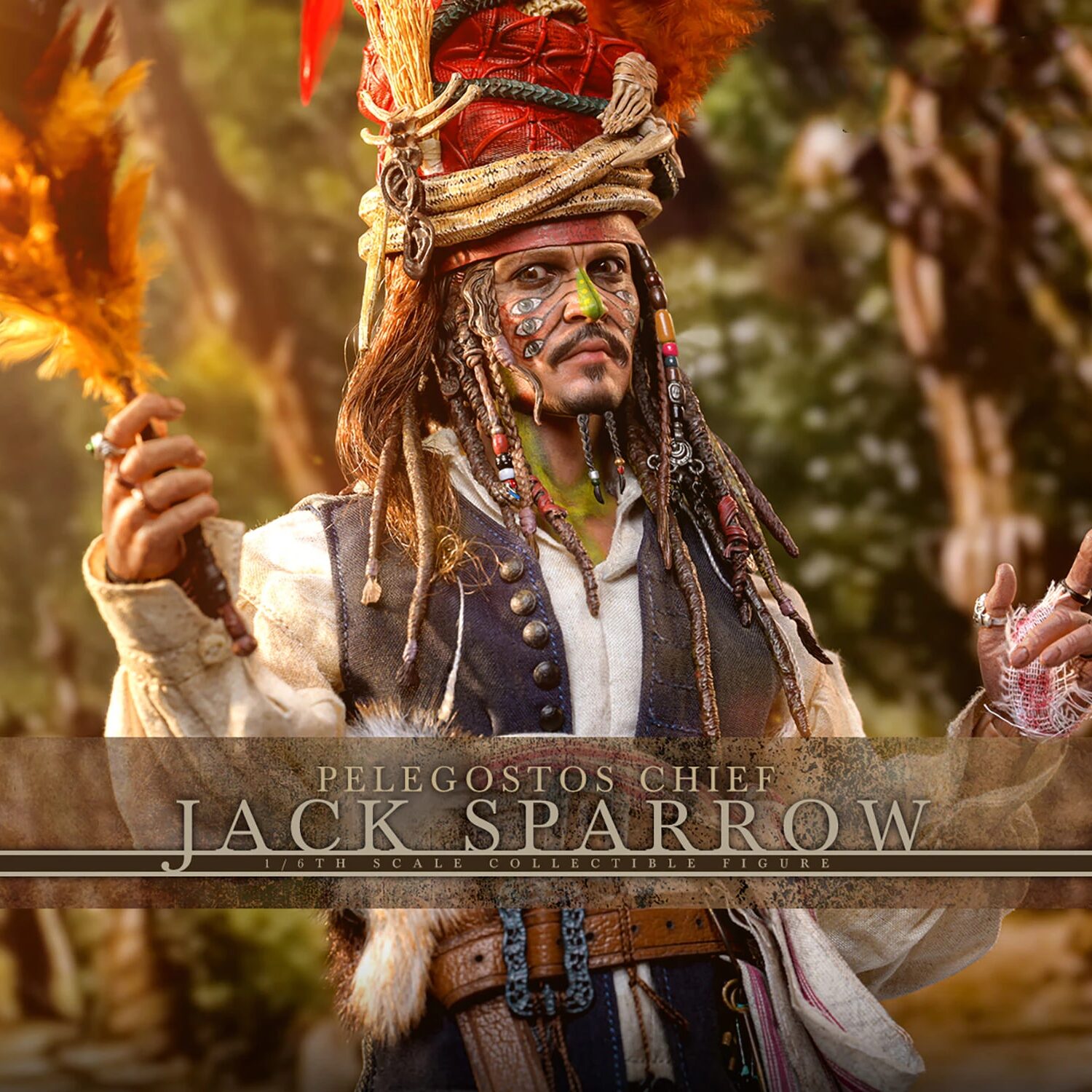 Hot Toys Fluch der Karibik: Am Ende der Welt - Häuptling Pelegostos Jack Sparrow 1/6 Actionfigur