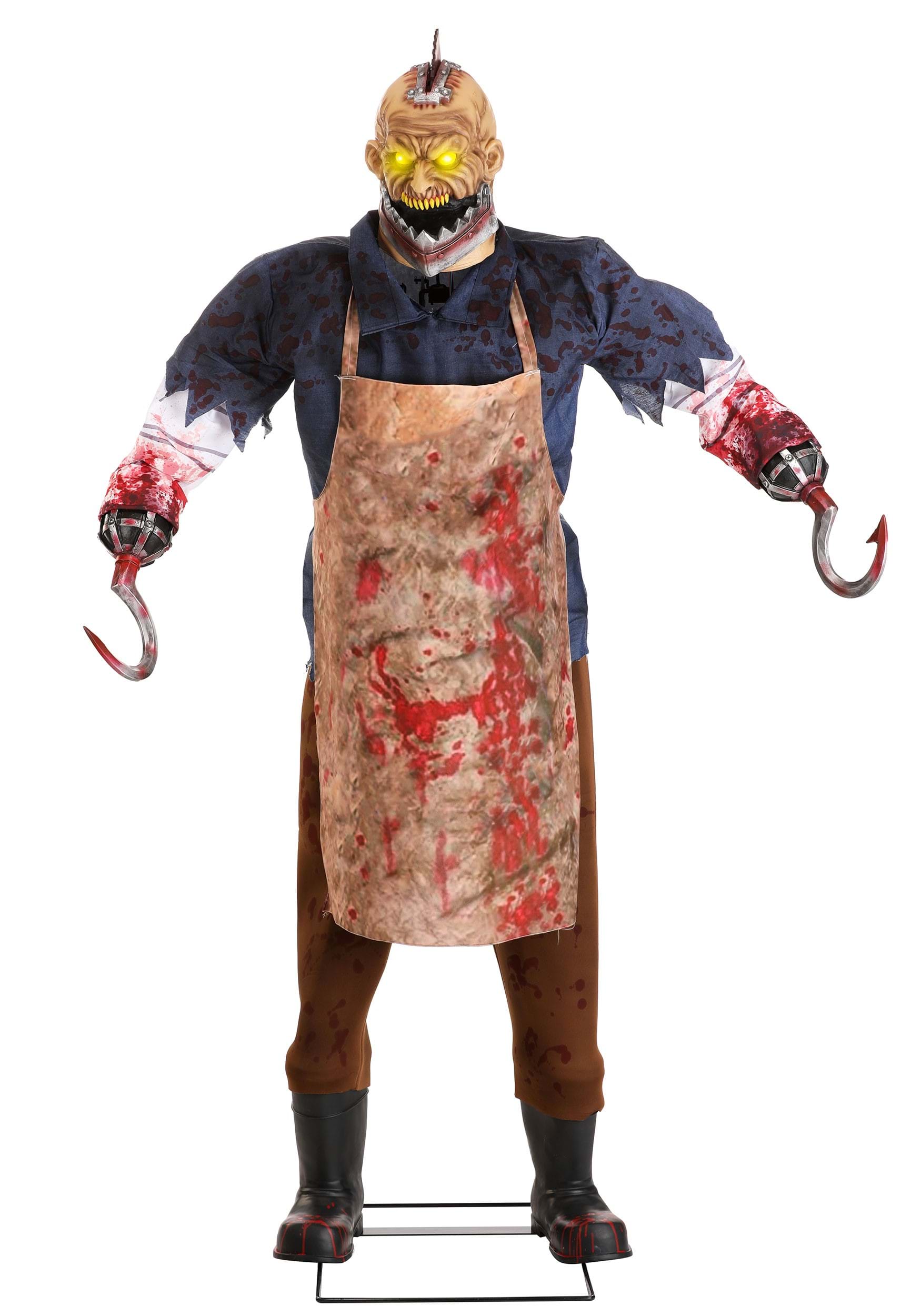 7.5ft Bloody Buzzhead Butcher Animatronic d'Halloween